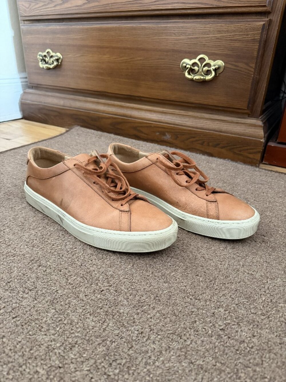 Koio Capri Castagna Leather Sneakers Men's Size 12 Low Top Made in Italy